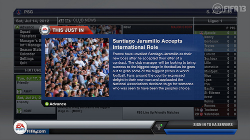 International Offer News Flash - FIFA 13 Career Mode